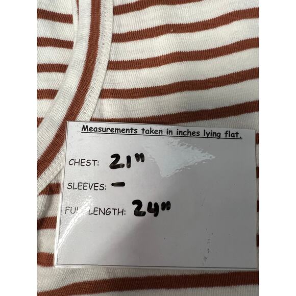 Loft Sleeveless Brown White Stripes Tank Small - Picture 4 of 6